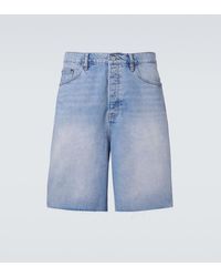 FRAME - Distressed Denim Bermuda Shorts - Lyst