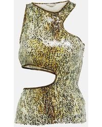 Stella McCartney - Sequined Cutout Tank Top - Lyst