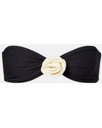 SAME - Rosette Floral-Applique Bandeau Bikini Top - Lyst