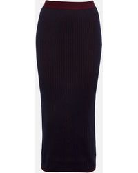 Bottega Veneta - Ribbed-knit Cotton Midi Skirt - Lyst
