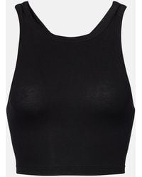 Calvin Klein - Pamela Ribbed-Knit Cotton-Blend Crop Top - Lyst