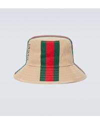 Gucci - Logo Printed Cotton Canvas Bucket Hat - Lyst
