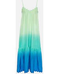 Juliet Dunn - Scalloped Ombre Cotton Midi Dress - Lyst