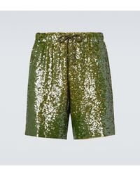 Dries Van Noten - Sequined Bermuda Shorts - Lyst