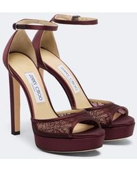 Jimmy Choo - Pattie Lace Platform Sandals - Lyst