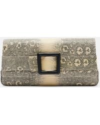 Manolo Blahnik - Maygot Snake-Effect Leather Clutch - Lyst