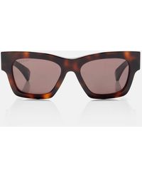 Gucci - Eckige Sonnenbrille Lettering - Lyst