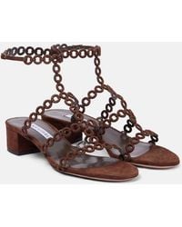 Aquazzura - Infinity Chain 35 Suede Sandals - Lyst