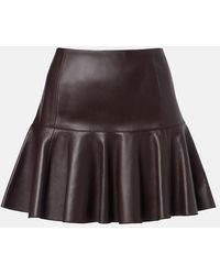 Alaïa - Pleated Leather Miniskirt - Lyst