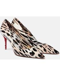 Christian Louboutin - Miss Z 80 Printed Patent Leather Pumps - Lyst