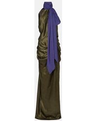 Dries Van Noten - Printed Halterneck Open-Back Silk Satin Gown - Lyst
