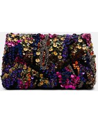Dries Van Noten - Envelope Medium Sequined Satin Clutch - Lyst
