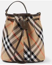 Burberry - Bucket Bag Check Aus Jacquard - Lyst