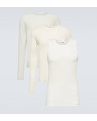 Jil Sander - Set Of 3 Cotton Jersey T-shirts - Lyst