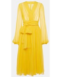 Dolce & Gabbana - Silk Chiffon Midi Dress - Lyst