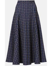 Max Mara - Benda Printed Jersey Midi Skirt - Lyst