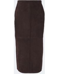 Nour Hammour - Alana Suede Pencil Skirt - Lyst