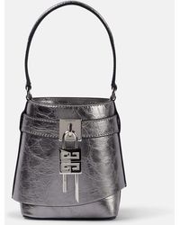 Givenchy - Bucket-Bag Shark Lock Micro aus Metallic-Leder - Lyst