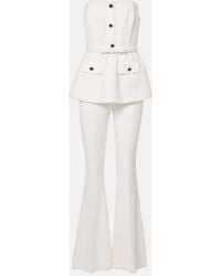 Self-Portrait - Strapless Crepe Jumpsuit - Lyst