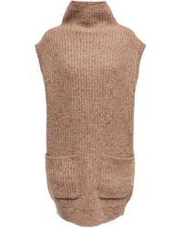 Polo Ralph Lauren Pullunder mit hohem Kragen in Natur Damen Bekleidung Pullover und Strickwaren Ärmellose Pullover 