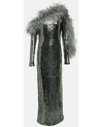‎Taller Marmo - Vestido de fiesta Garbo Disco de lentejuelas con plumas - Lyst