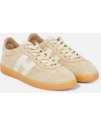 Hogan - H647 Leather-trimmed Suede Sneakers - Lyst