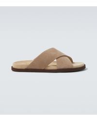Brunello Cucinelli - Suede Slides - Lyst