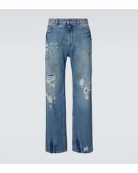 Dolce & Gabbana - Distressed Wide-Leg Jeans - Lyst