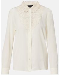 Nili Lotan - Lace-Trimmed Silk Shirt - Lyst