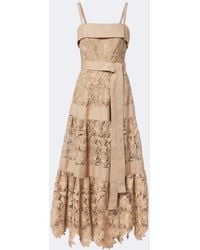 Elie Saab - Belted Tiered Guipure Lace Maxi Dress - Lyst