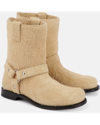 Loewe - Campo Brushed Suede Biker Boots - Lyst