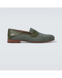 Manolo Blahnik - Loafers Padstow Aus Raffiabast Mit Leder - Lyst