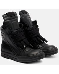 Rick Owens - Jumbolace Geobasket Leather Sneakers - Lyst