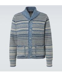 RRL - Striped Cotton And Linen Cardigan - Lyst