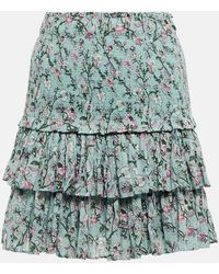 Isabel Marant - Naomi Smocked Cotton Miniskirt - Lyst