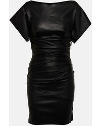 Maticevski - Yuzu Ruched Leather Minidress - Lyst