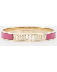 Miu Miu - Bracciale Smaltato Con Logo - Lyst