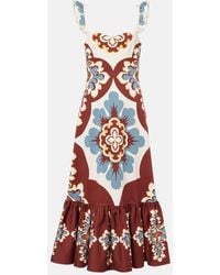 La DoubleJ - Gingerbread Cotton-Blend Midi Dress - Lyst