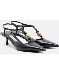 Jimmy Choo - Lauri Embellished Leather Slingback Pumps - Lyst