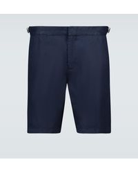 Orlebar Brown Slim-Fit Shorts Norwich aus Leinen - Blau