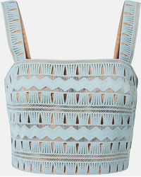 Elie Saab - Knitted Silk-Blend Crop Top - Lyst