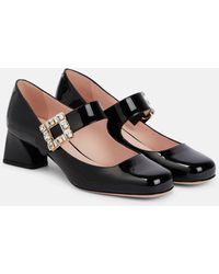 Roger Vivier - Patent Leather Tres Viv Mary Janes 45 - Lyst