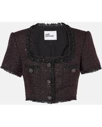 Self-Portrait - Tweed Top - Lyst