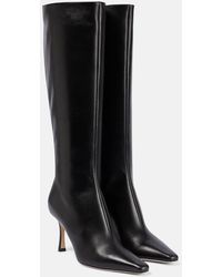 Jimmy Choo - Agathe 85 Point-toe Knee-high Leather Boots - Lyst