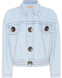 Marni Cropped-Jeansjacke - Blau