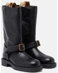 Burberry - Soft Saddle Leather Mid-Calf Boots - Lyst