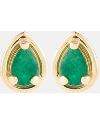 STONE AND STRAND - Birthstone Bonbon 14kt Gold Earrings With Emeralds - Lyst