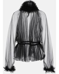 Dolce & Gabbana - Ruffle-trimmed Tulle Blouse - Lyst