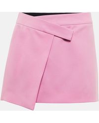 The Attico - Cloe Wrap Wool Gabardine Miniskirt - Lyst