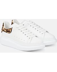 Alexander McQueen - Oversized Leopard-Print Leather Sneakers - Lyst